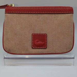 Dooney & Bourke Red and Tan Coin Pouch